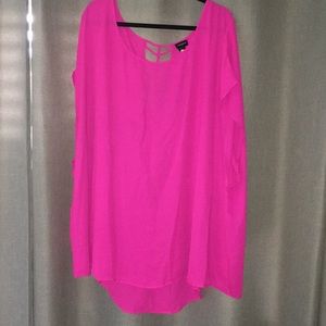Torrid pink Georgette cage back top